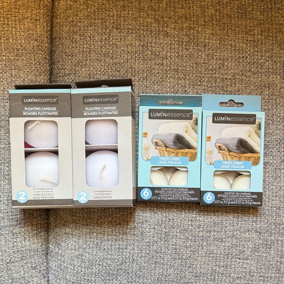 Luminess Other - Luminessence Unscented White Floating and Scented Tea Candles Set